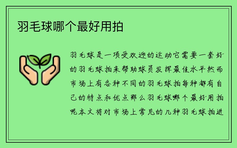 羽毛球哪个最好用拍