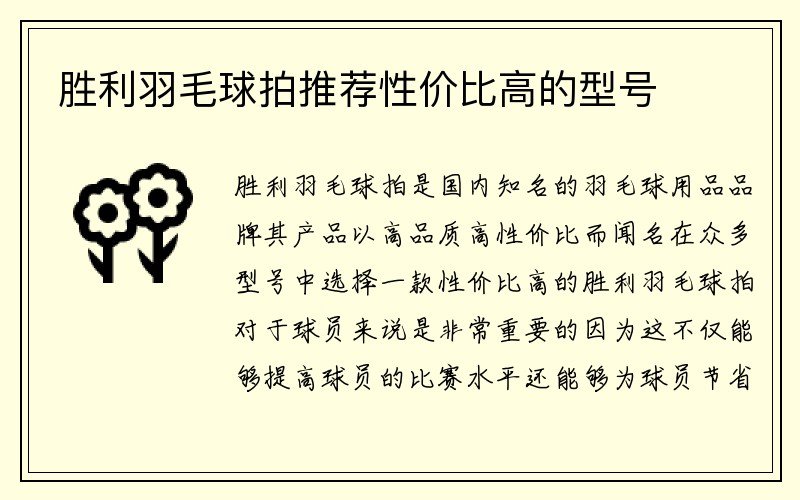 胜利羽毛球拍推荐性价比高的型号