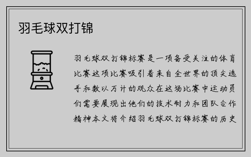 羽毛球双打锦