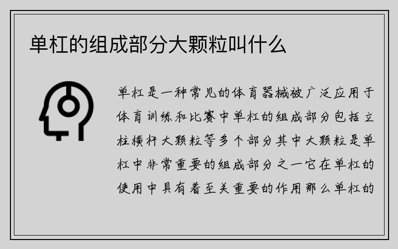 单杠的组成部分大颗粒叫什么