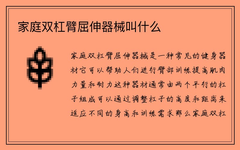 家庭双杠臂屈伸器械叫什么